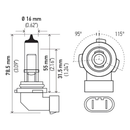 Hella Bulb H12/9055 12V 55, H12 H12